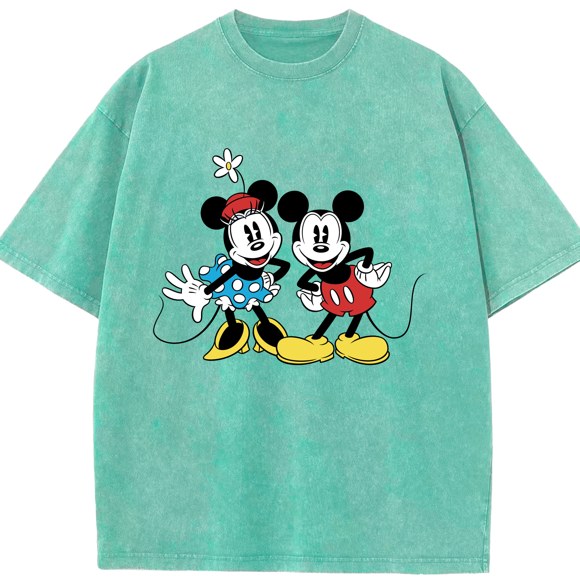 （画像用） ミッキーマウス Mickey Mouse 綿100% ヴィンテージ風 半袖Tシャツ（フロントプリント）